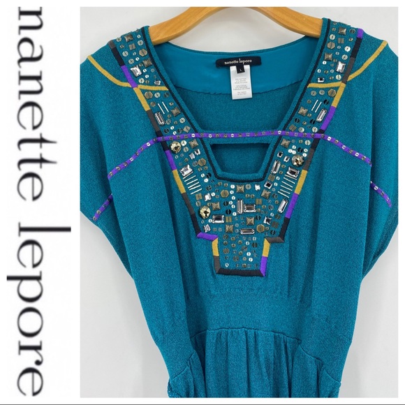 💕SALE💕 Nanette Lepore Jeweled Summer Dress - Picture 5 of 11